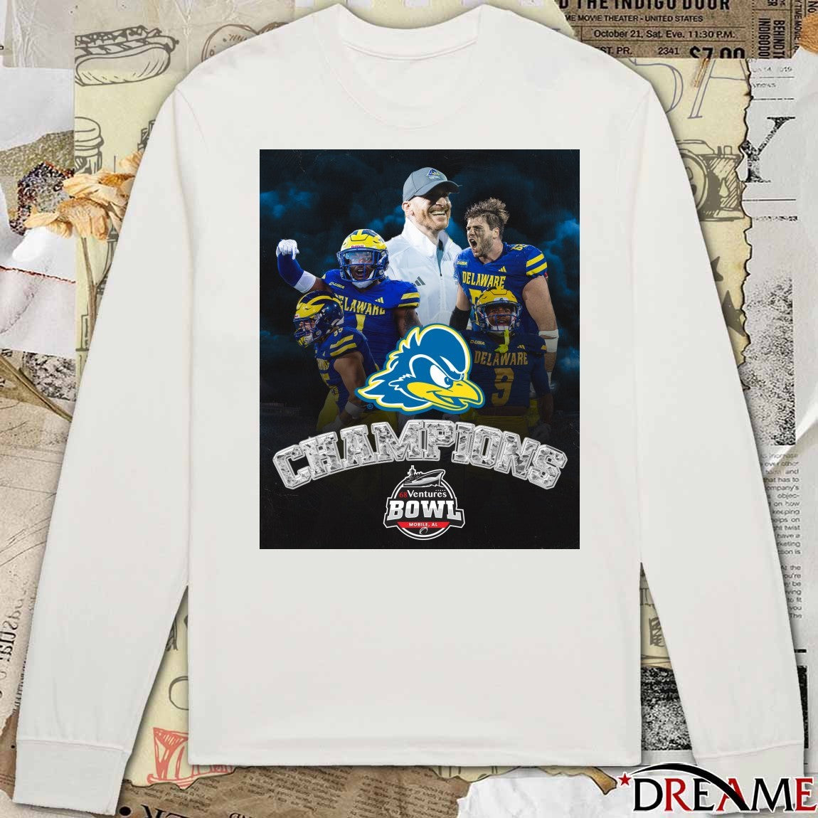 Delaware Blue Hens 2025 68 Ventures Bowl Champions Mobile AL Poster t-shirt