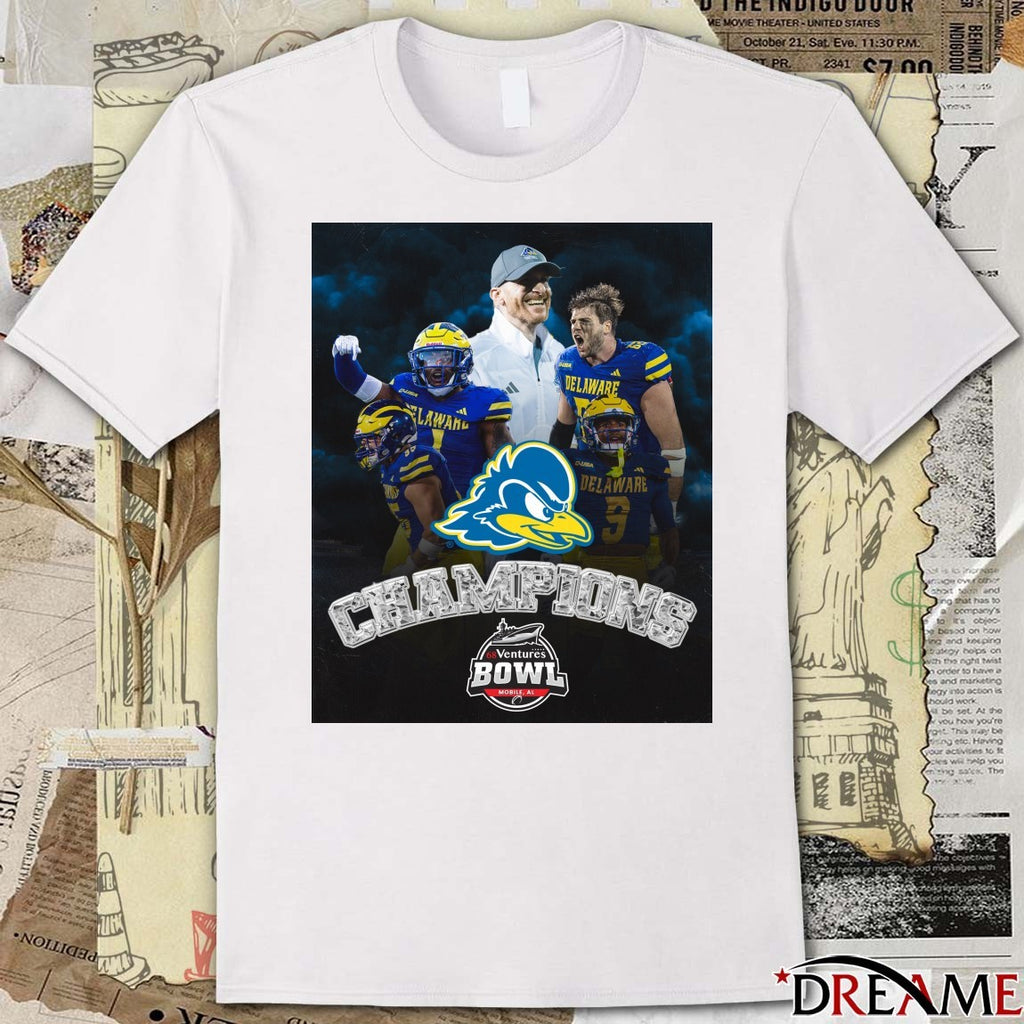 Delaware Blue Hens 2025 68 Ventures Bowl Champions Mobile AL Poster t-shirt