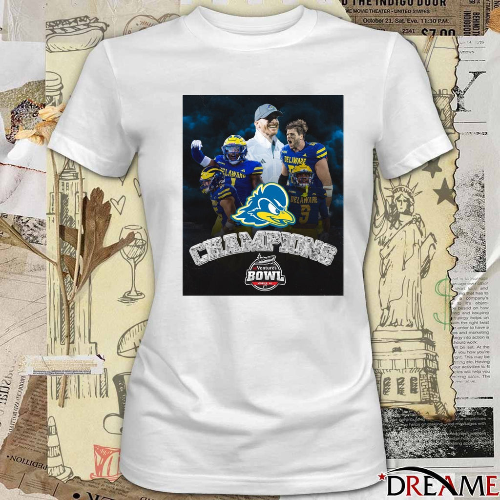 Delaware Blue Hens 2025 68 Ventures Bowl Champions Mobile AL Poster t-shirt