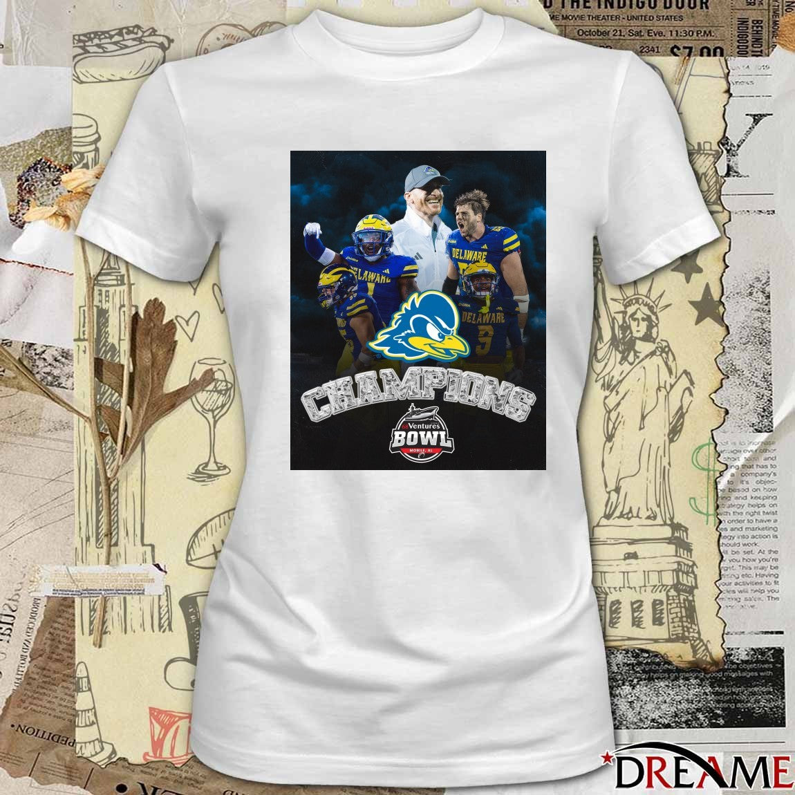 Delaware Blue Hens 2025 68 Ventures Bowl Champions Mobile AL Poster t-shirt