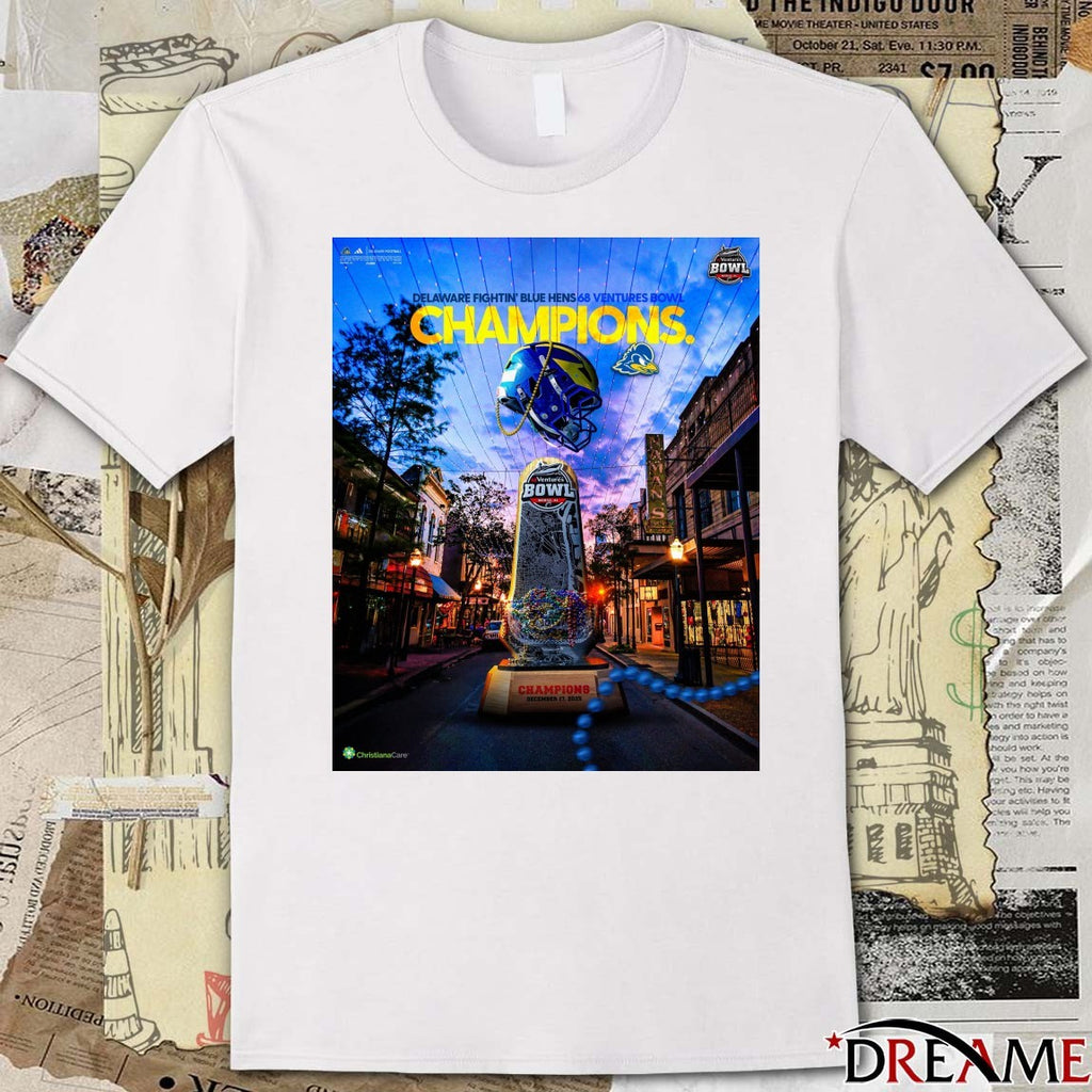 Delaware Fightin’ Blue Hens 2025 68 Ventures Bowl Champions December 17, 2025 Poster t-shirt