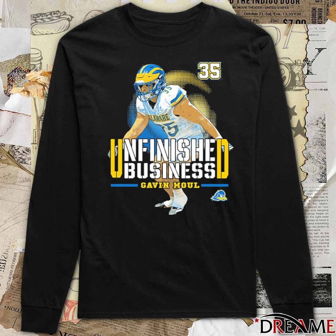 Delaware Fightin’ Blue Hens NCAA Football Gavin Moul Unfinished Business t-shirt