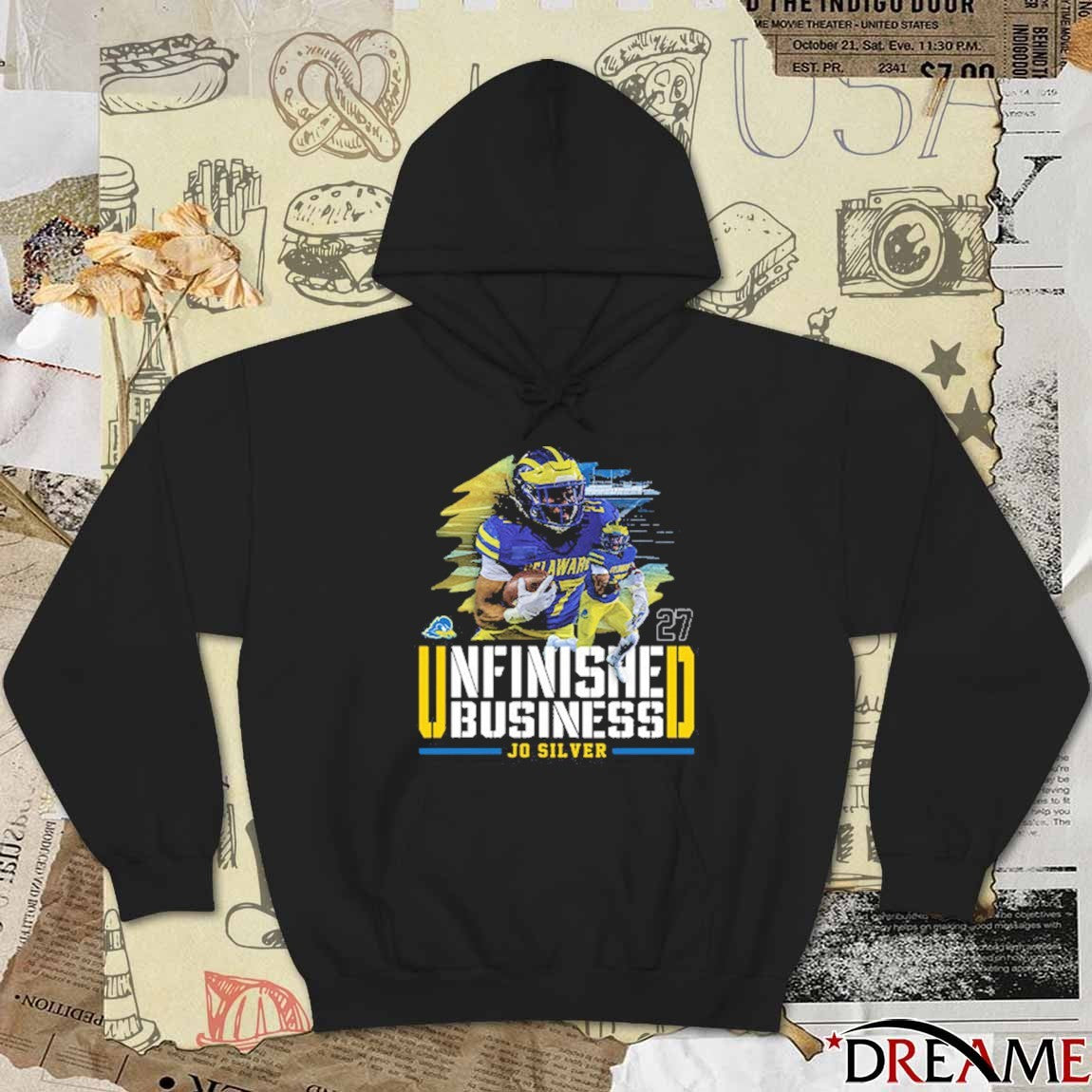 Delaware Fightin’ Blue Hens NCAA Football Jo Silver Unfinished Business t-shirt