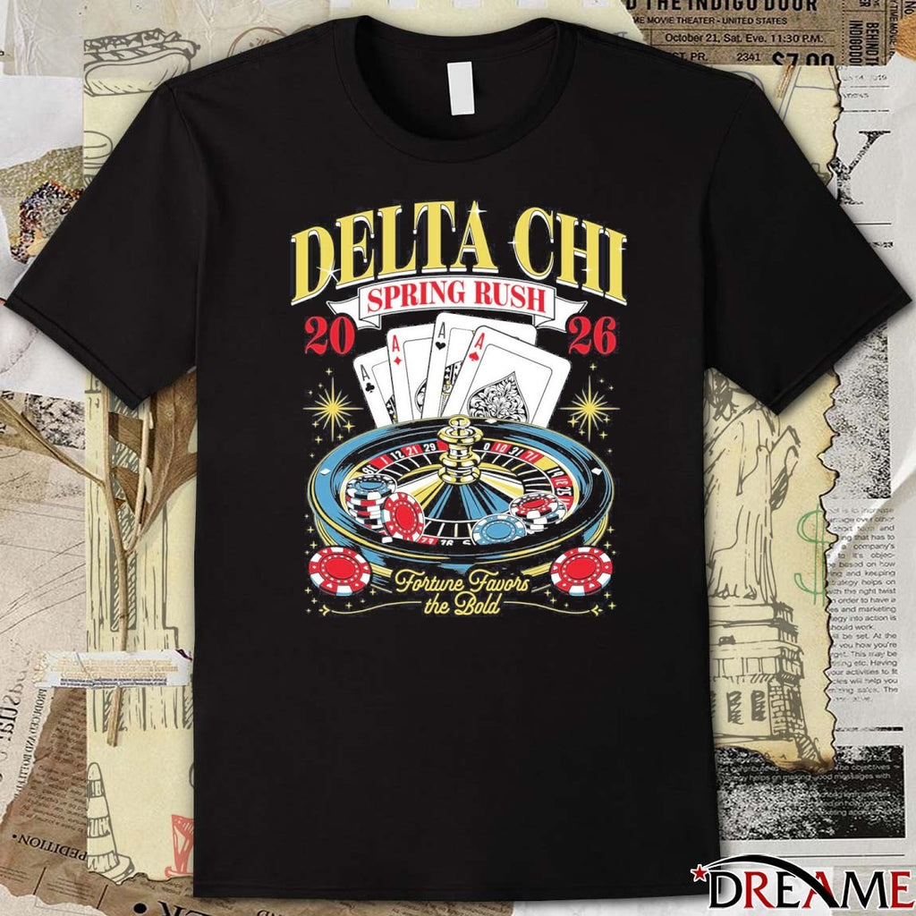 Delta Chi Spring Rush 2026 Fortune Favors The Bold t-shirt