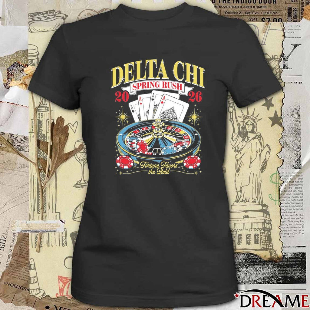 Delta Chi Spring Rush 2026 Fortune Favors The Bold t-shirt