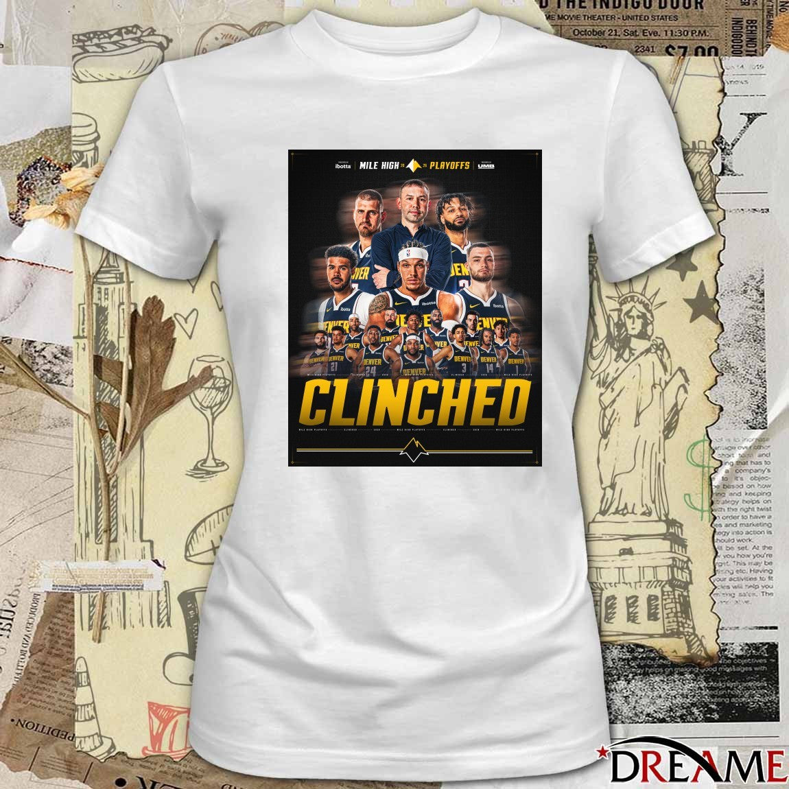 Denver Nuggets 2026 Mile High Playoffs Clinched 2026 Poster t-shirt