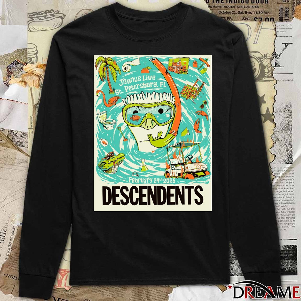 Descendents Jannus Live St Petersburg FL February 24th 2026 Poster t-shirt