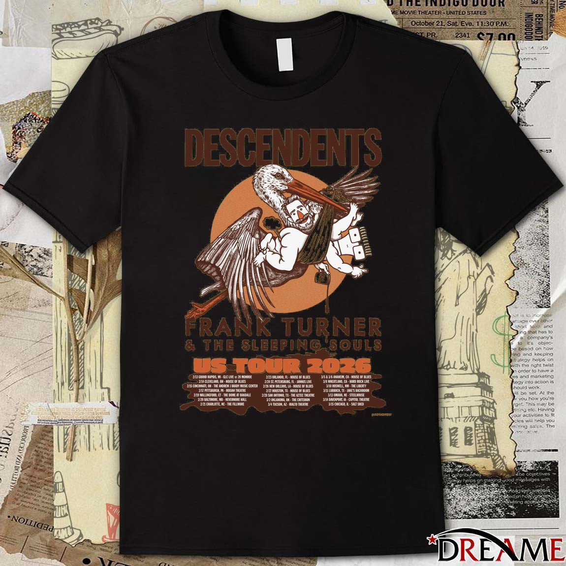 Descendents and Frank Turner & The Sleeping Souls US Tour 2026 Dates t-shirt