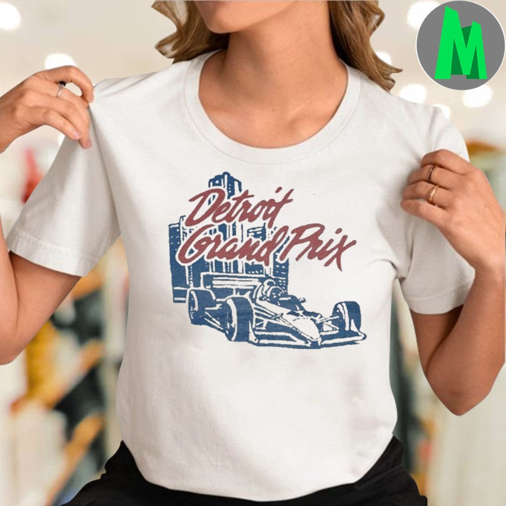 Detroit Grand Prix Racing City Graphic T-Shirt Auto Racing Fan Tee Motor Sports