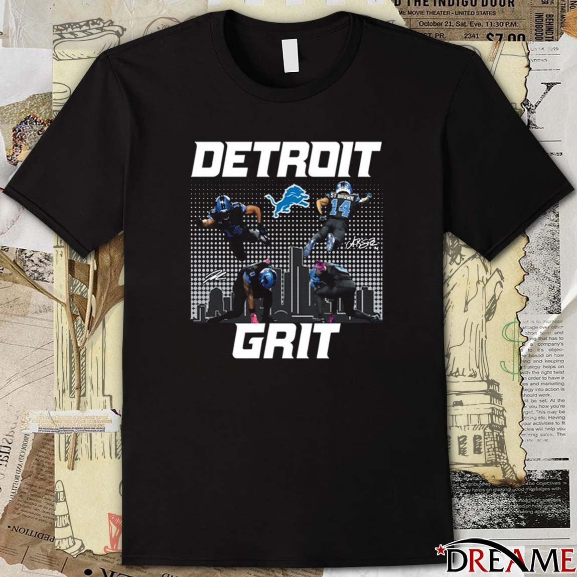 Detroit Grit Super Heroes Amon-Ra St. Brown and Jahmyr Gibbs Detroit Lions 2025 Signatures t-shirt