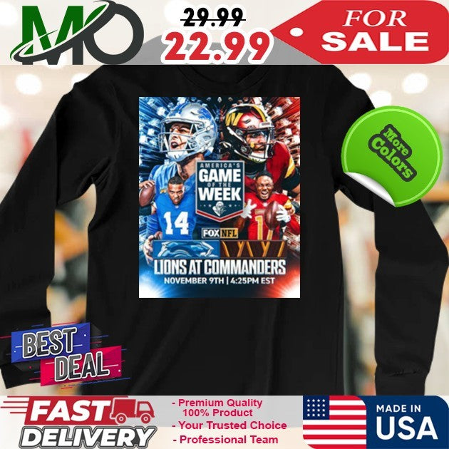 Detroit Lions At Washington Commanders America’s Game Of The Week November 9th 2025 Poster Shirt