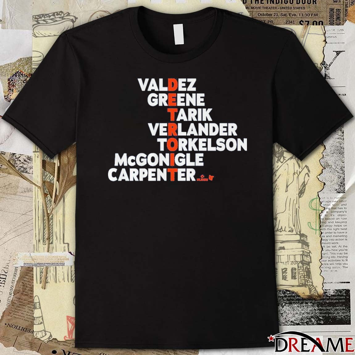 Detroit Names 2026 Valdez Greene Tarik Verlander Torkelson McGonigle Carpenter t-shirt