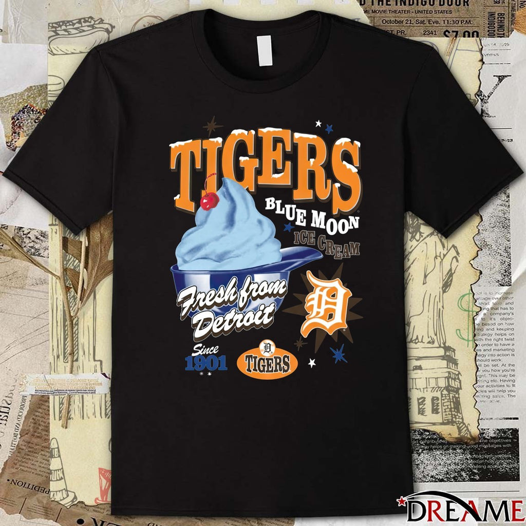 Detroit Tigers Blue Moon Ice Cream Fresh Form Detroit Sine 1910 Fanart t-shirt
