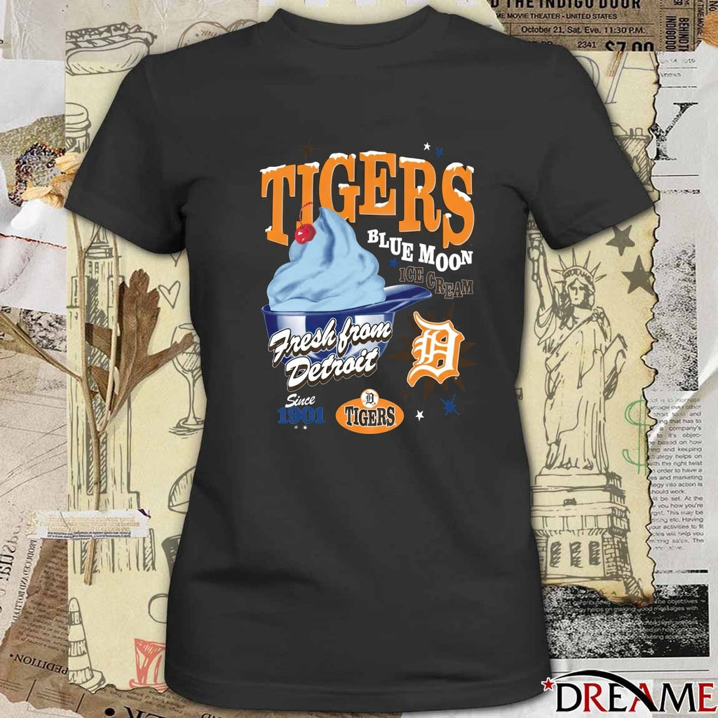 Detroit Tigers Blue Moon Ice Cream Fresh Form Detroit Sine 1910 Fanart t-shirt