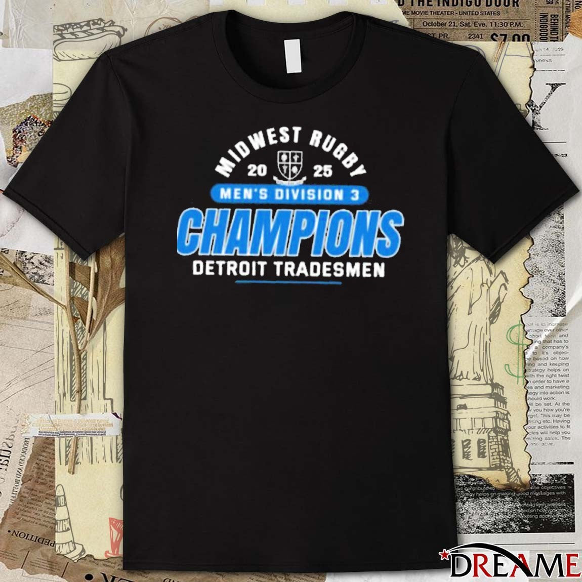 Detroit Tradesmen 2025 Midwest Rugby Men’s Division 3 Champions t-shirt