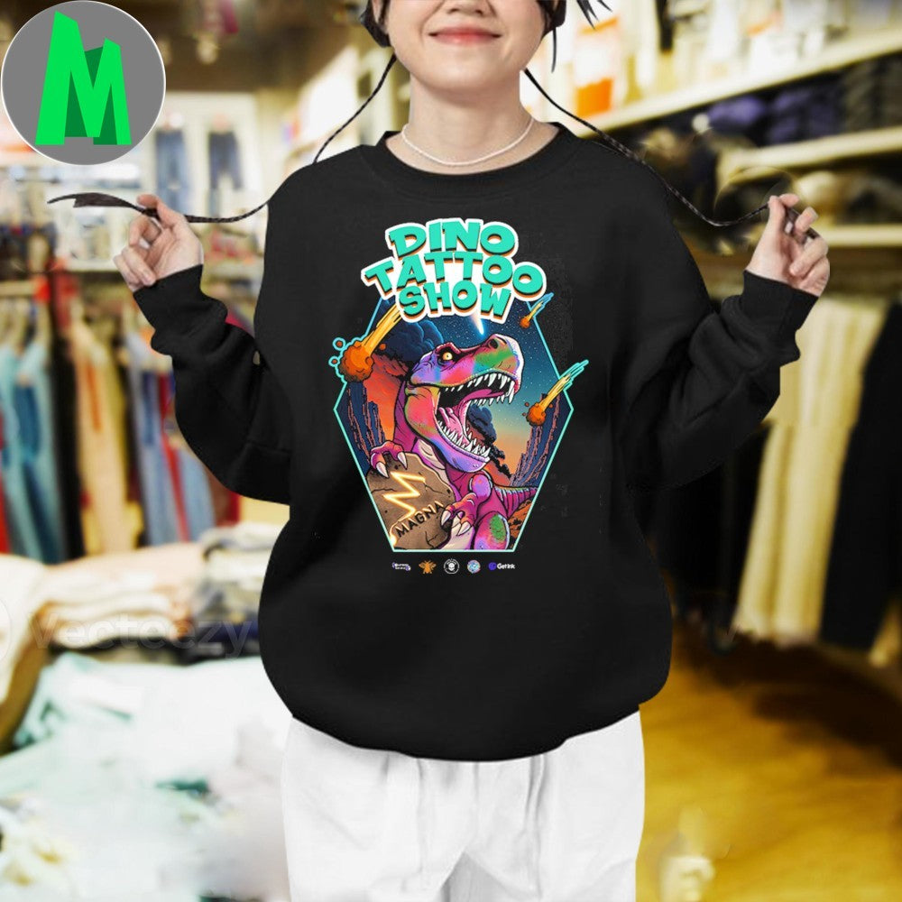 Dino Tattoo Show Official – Black Premium Lightweight Oversized T-Shirt