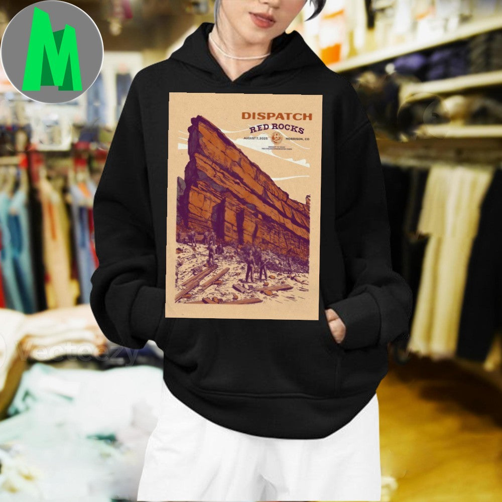 Dispatch Red Rocks 2025 Tour On Aug 7 Poster Shirt