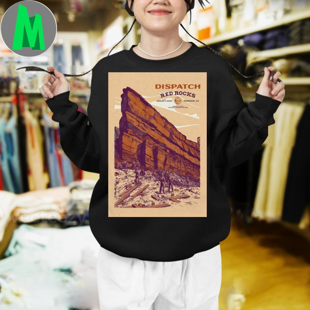 Dispatch Red Rocks 2025 Tour On Aug 7 Poster Shirt