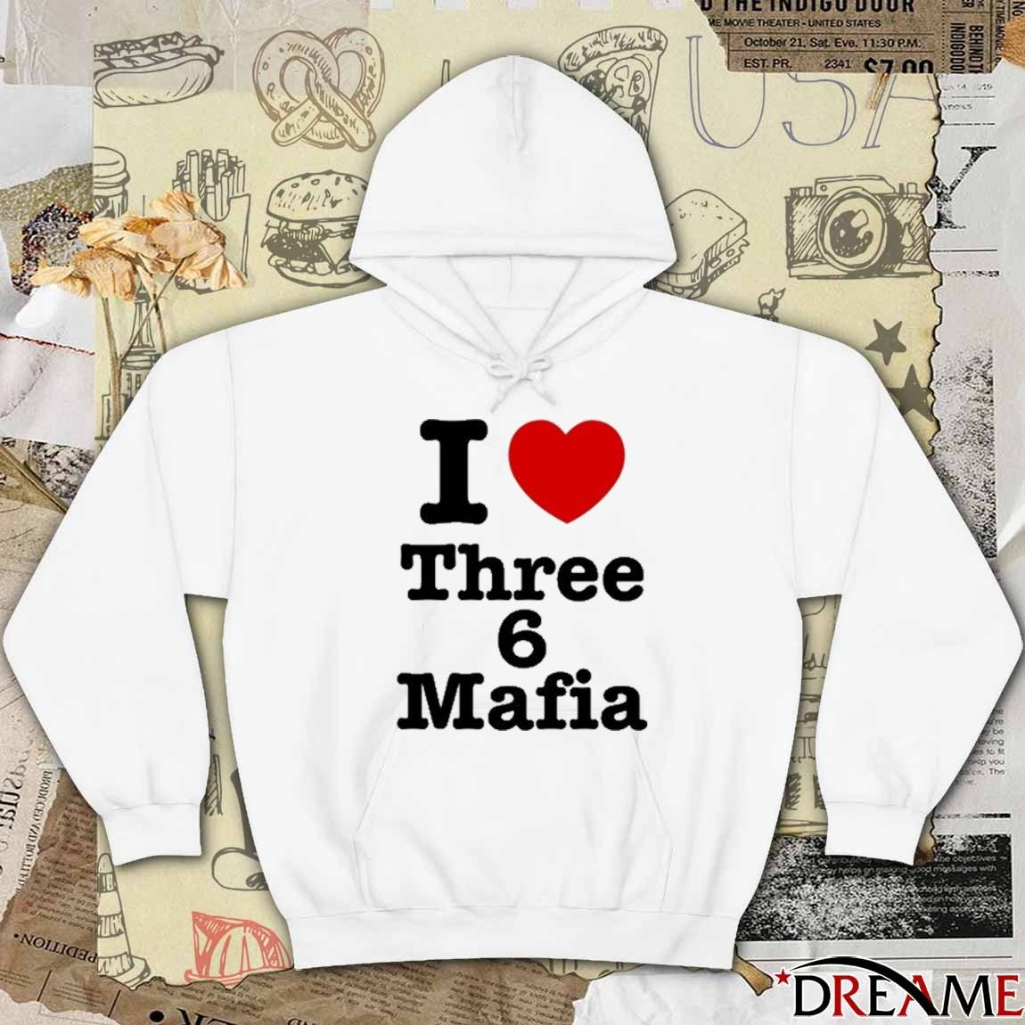 Djpaulkom I Love Three 6 Mafia t-shirt