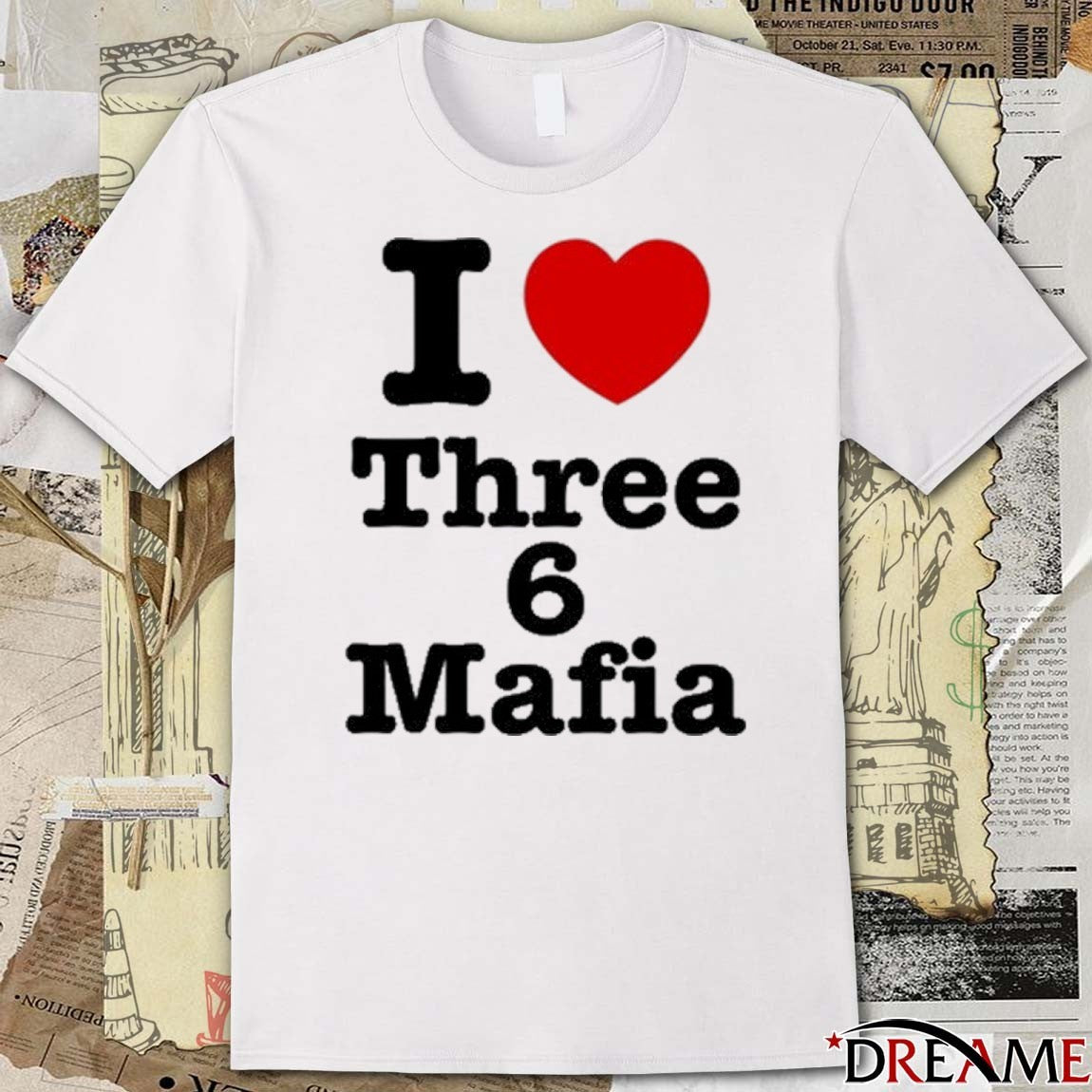 Djpaulkom I Love Three 6 Mafia t-shirt