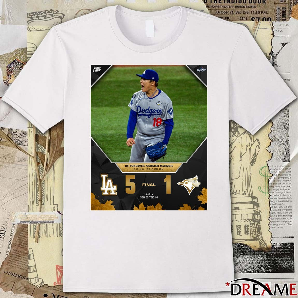 Dodgers Win Blue Jays Final Score 5 – 1 Top Performer Yoshinobu Yamamoto Poster t-shirt