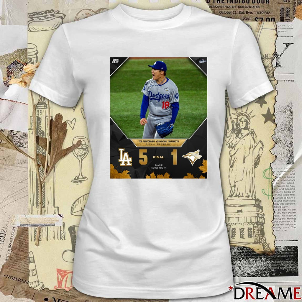 Dodgers Win Blue Jays Final Score 5 – 1 Top Performer Yoshinobu Yamamoto Poster t-shirt
