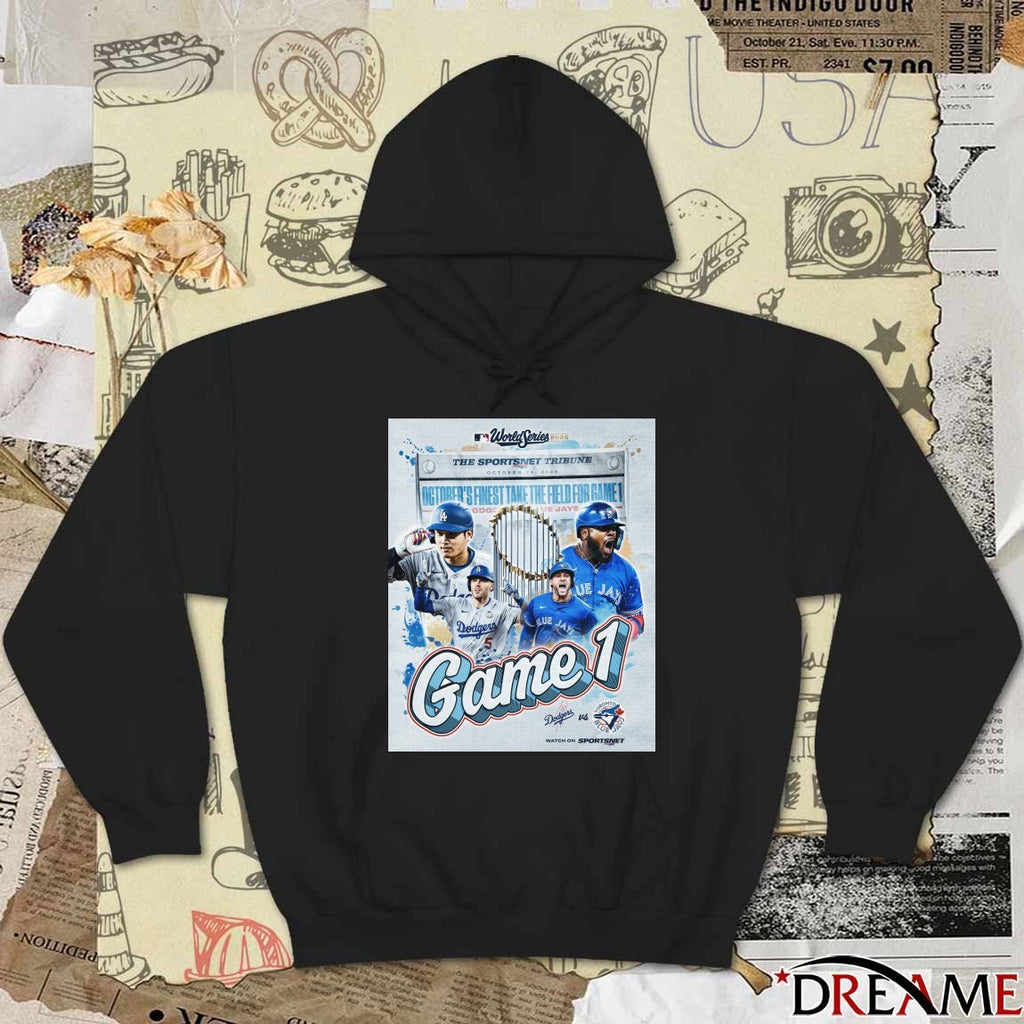 Dodgers vs. Blue Jays Game 1 World Series MLB Capital One The Sportsnet Tribune 10.24.2025 Poster t-shirt