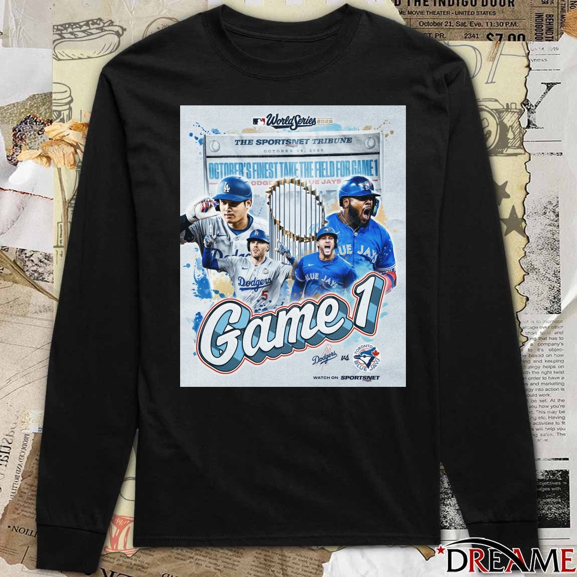 Dodgers vs. Blue Jays Game 1 World Series MLB Capital One The Sportsnet Tribune 10.24.2025 Poster t-shirt