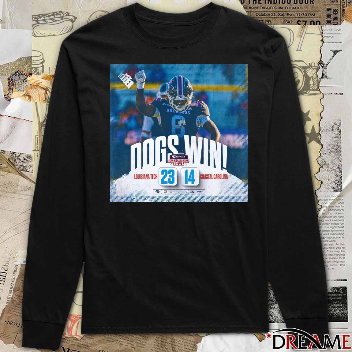 Dogs Win Final Score Louisiana Tech 23 – Coastal Carolina 14 2025 Radiance Technologies Independence Bowl Poster t-shirt