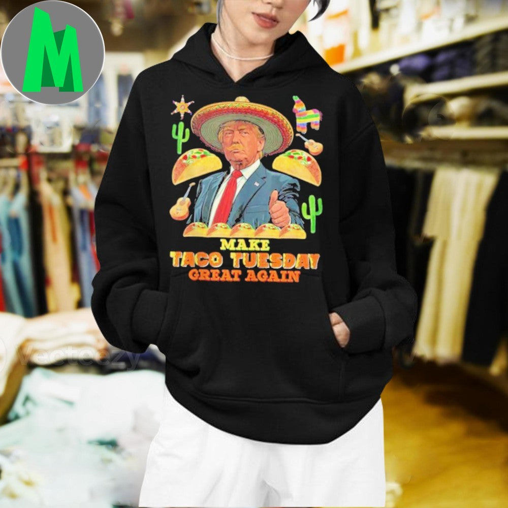 Donald Trump Make Taco Tuesday Great Again Funny Political Graphic T-Shirt Black