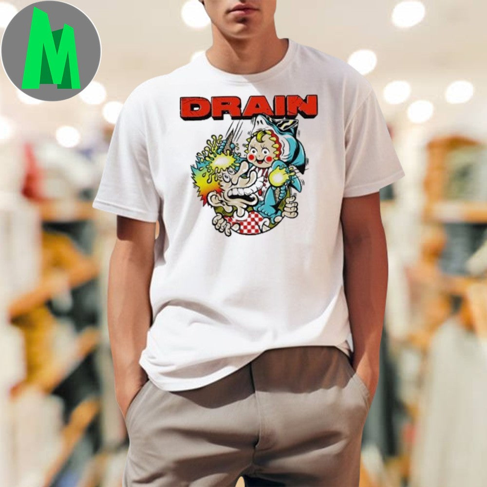 Drain Kewpie Character Ice Cream Graphic T-Shirt
