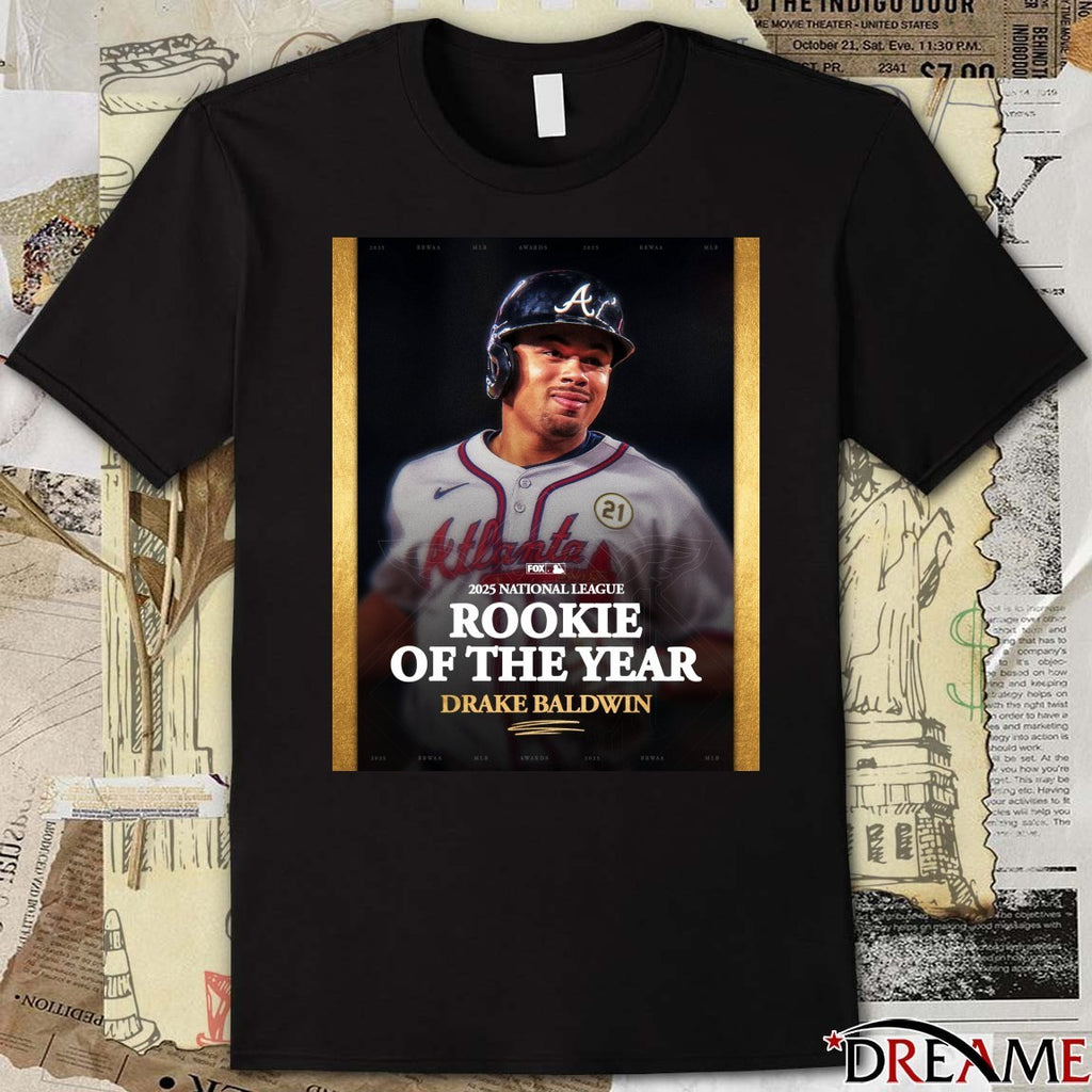 Drake Baldwin 2025 National League Rookie of the Year award FOX Sports Poster t-shirt
