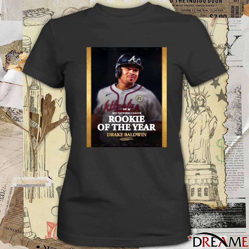 Drake Baldwin 2025 National League Rookie of the Year award FOX Sports Poster t-shirt