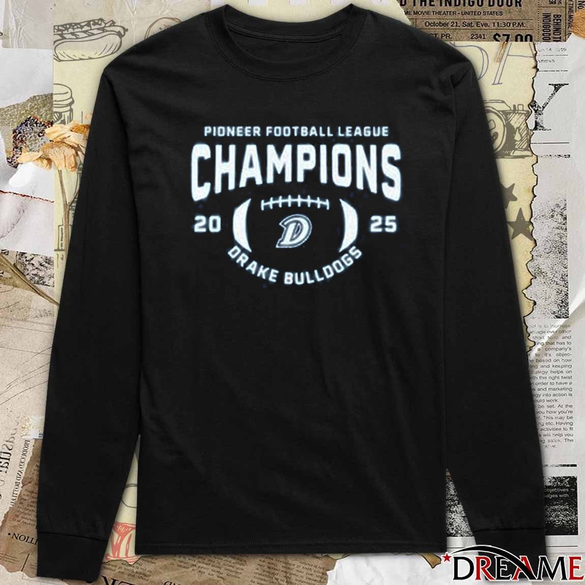 Drake Bulldogs 2025 Pioneer Football League Champions t-shirt