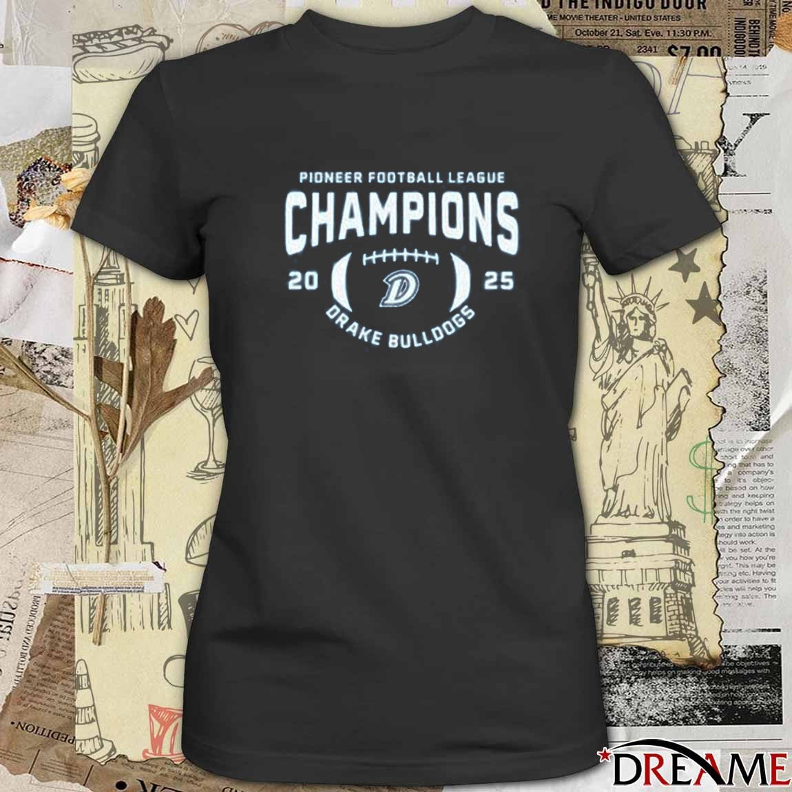 Drake Bulldogs 2025 Pioneer Football League Champions t-shirt