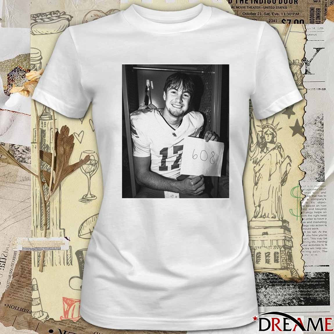 Drew Mestemaker 608 B&W North Texas Mean Green NCAA 2025 t-shirt