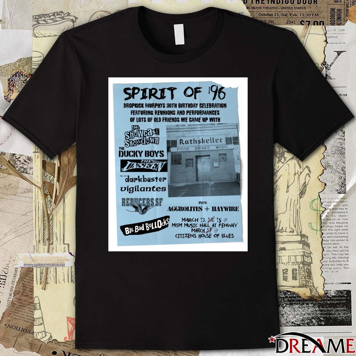 Dropkick Murphys 30th Birthday Celebration Spirit of ’96 March 13 – 15 2026 Poster t-shirt