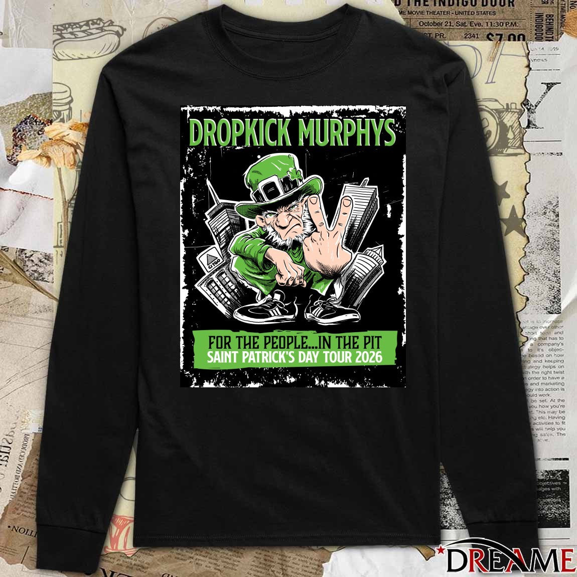 Dropkick Murphys For The People In The Pit Saint Patrick’s Day Tour 2026 Poster t-shirt