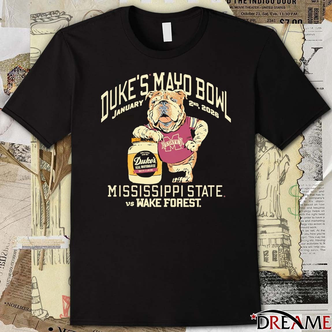 Duke’s Mayo Bowl 2026 Mississippi State Bulldogs Vs Wake Forest Demon Deacons January 2 Mascot t-shirt
