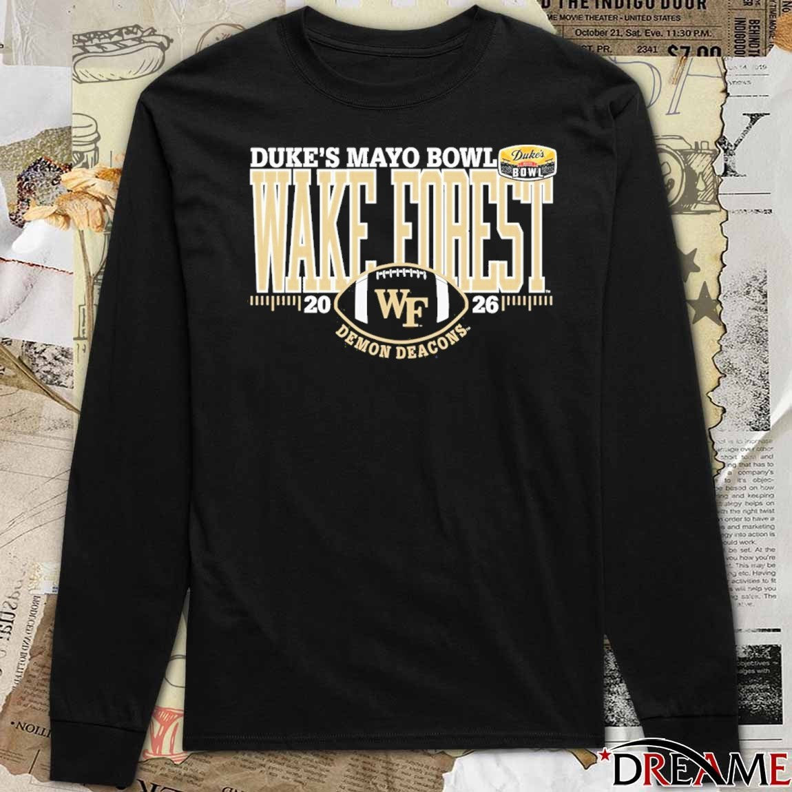 Duke’s Mayo Bowl Wake Forest Demon Deacons 2026 Logo t-shirt