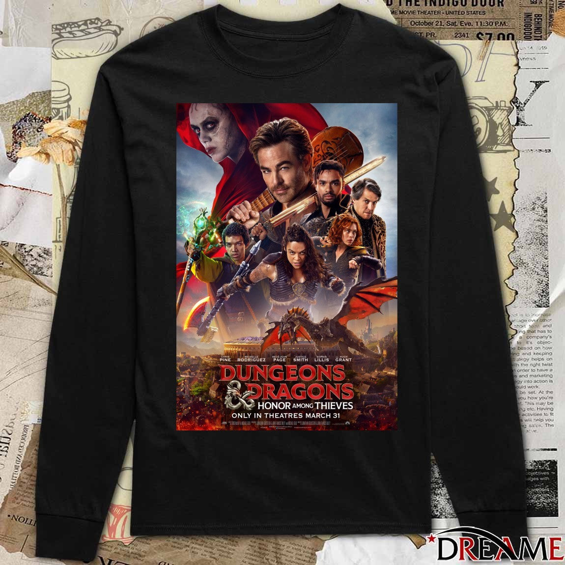 Dungeons and Dragons Honour Among Thieves Only In Theaters March 31 Poster t-shirt