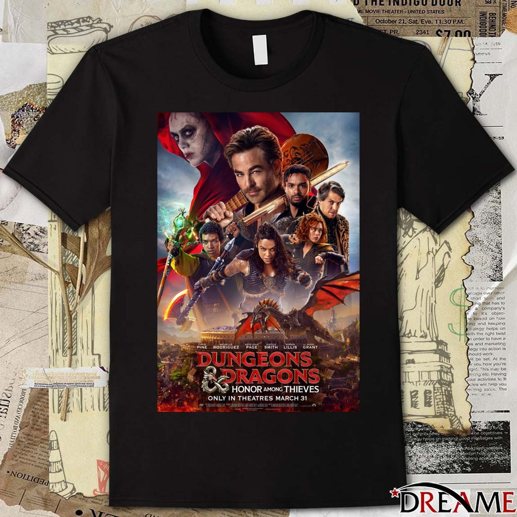 Dungeons and Dragons Honour Among Thieves Only In Theaters March 31 Poster t-shirt