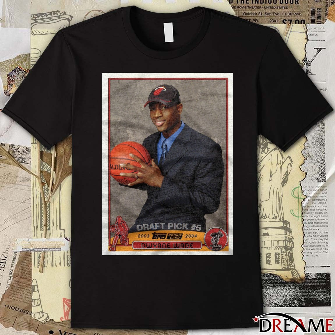 Dwyane Wade Miami Heat 2026 NBA Basketball Draft Pick Topps Trading Card Player t-shirt