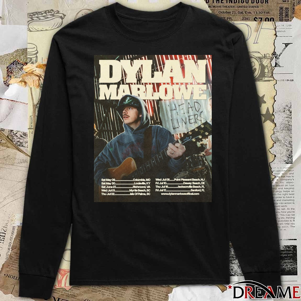 Dylan Marlowe Head Liners United States May 9 – July 17 2026 Poster t-shirt