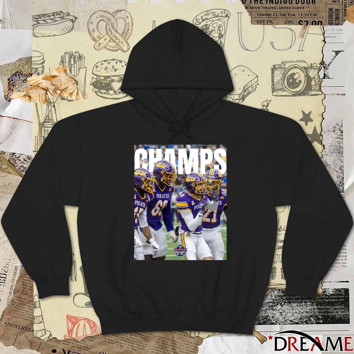 ECU East Carolina Pirates defeated Coastal Carolina Chanticleers 2025 Military Bowl Champions Poster t-shirt
