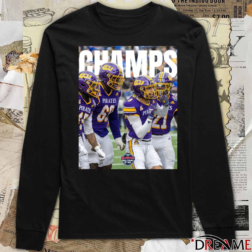 ECU East Carolina Pirates defeated Coastal Carolina Chanticleers 2025 Military Bowl Champions Poster t-shirt