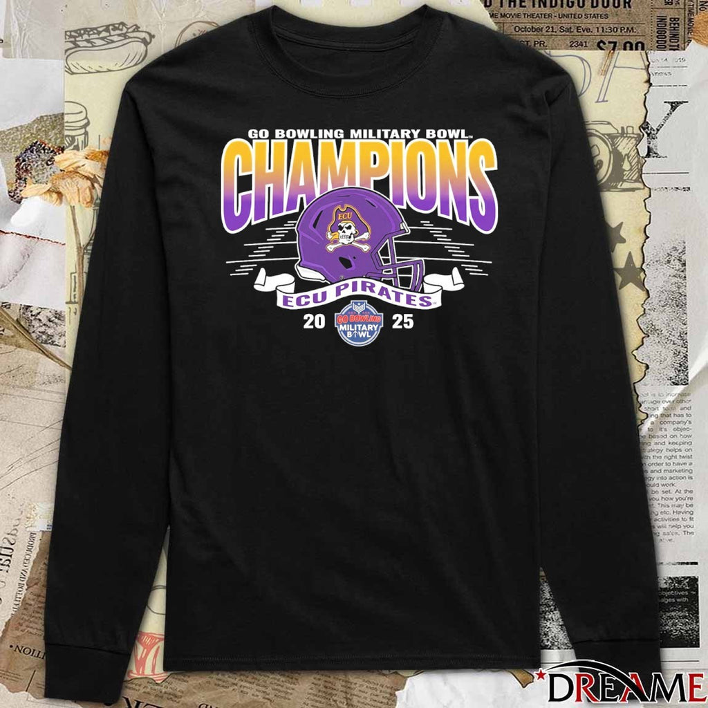ECU Pirates 2025 Go Bowling Military Bowl Champions t-shirt