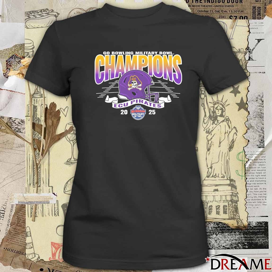 ECU Pirates 2025 Go Bowling Military Bowl Champions t-shirt
