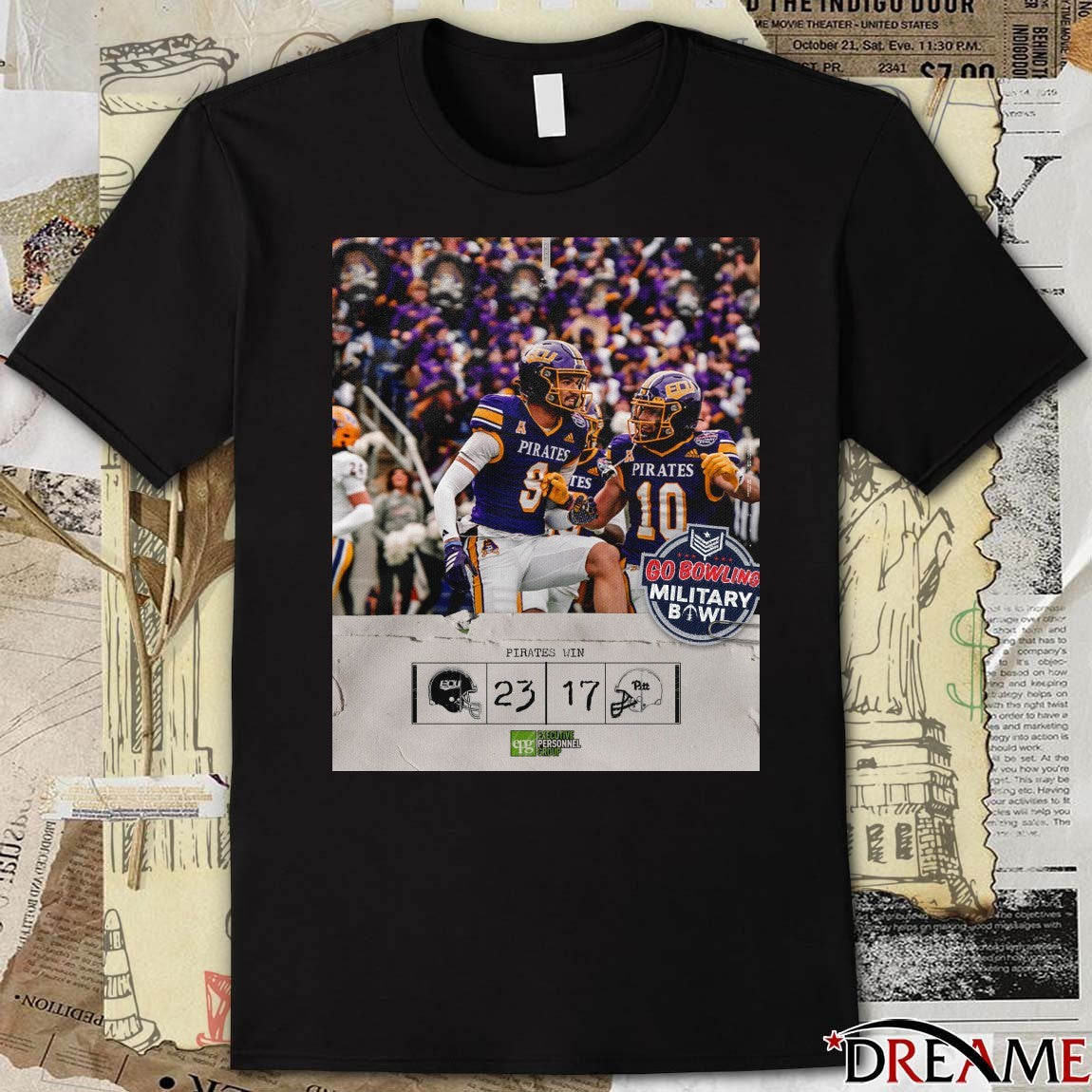 East Carolina Pirates defeated the Pittsburgh Panthers Final Score 23-17 2025 Military Bowl Poster t-shirt