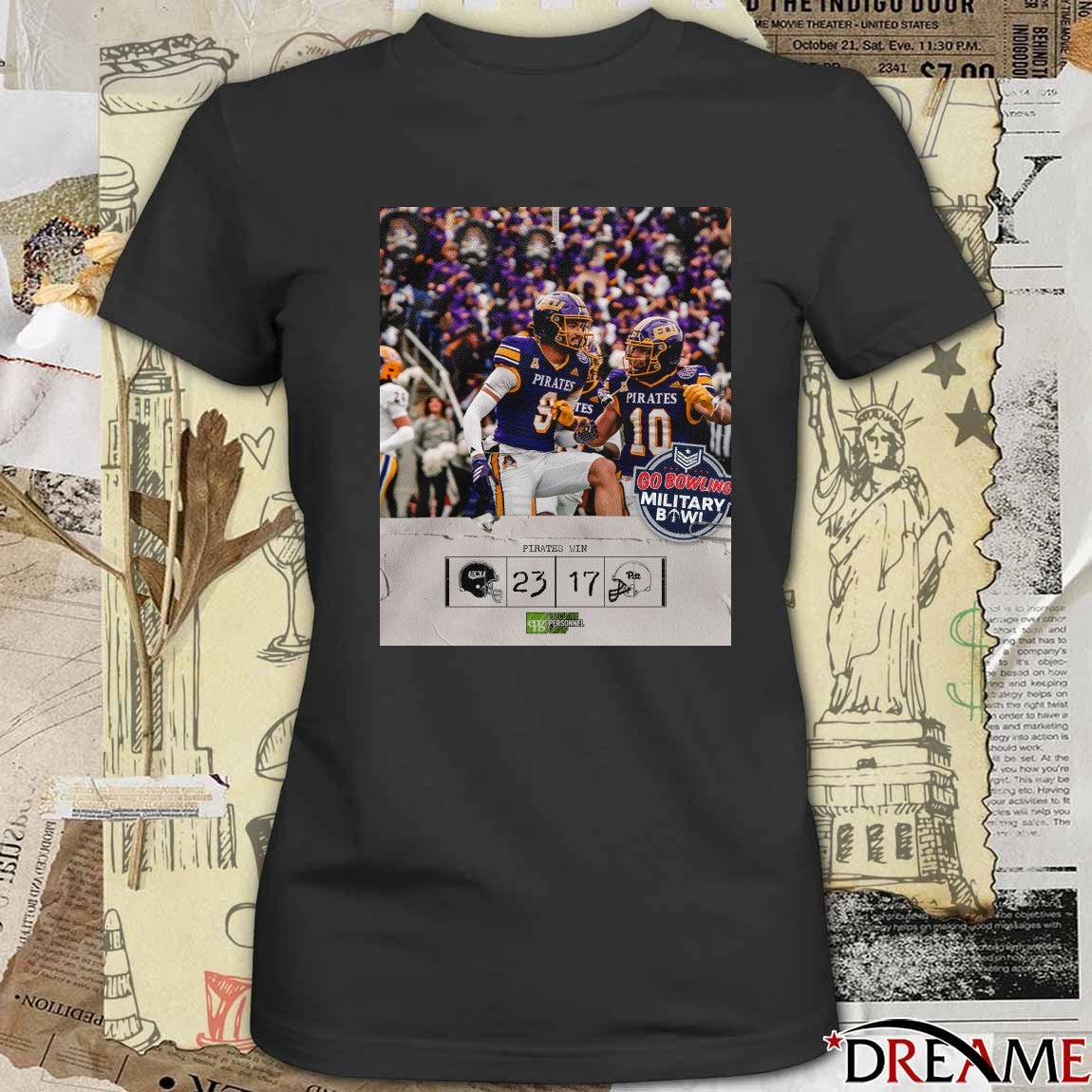 East Carolina Pirates defeated the Pittsburgh Panthers Final Score 23-17 2025 Military Bowl Poster t-shirt